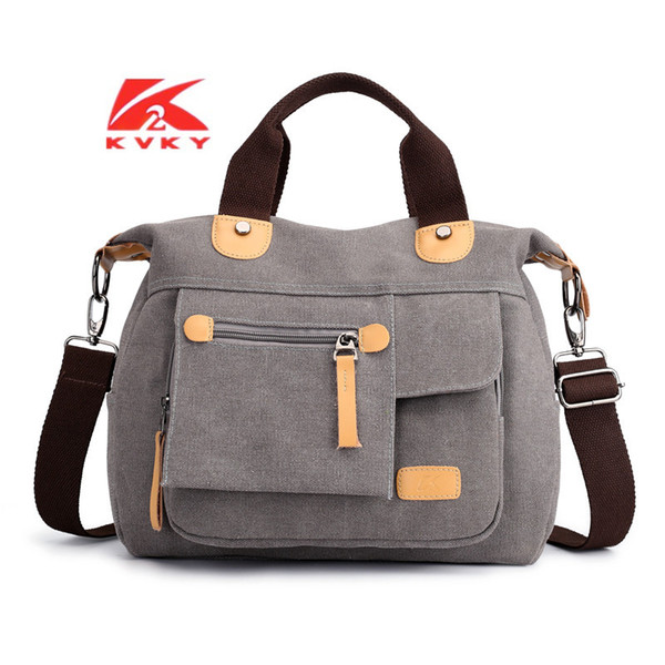 New Portable Retro Canvas Briefcase Handbag Women's Shoulder Bag Casual Cloth Bag Issued A Generation