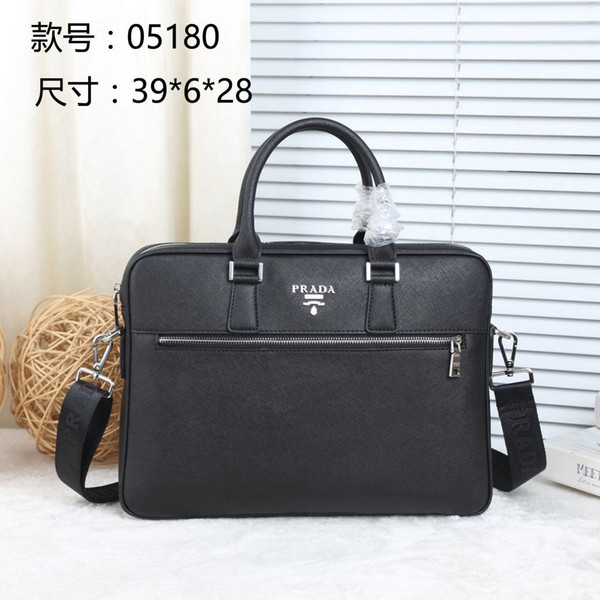 Famous Brand Business Men Briefcase Bag Man Shoulder Bag Luxury Leather Laptop Bag Simple Men's Handbag bolsa maleta