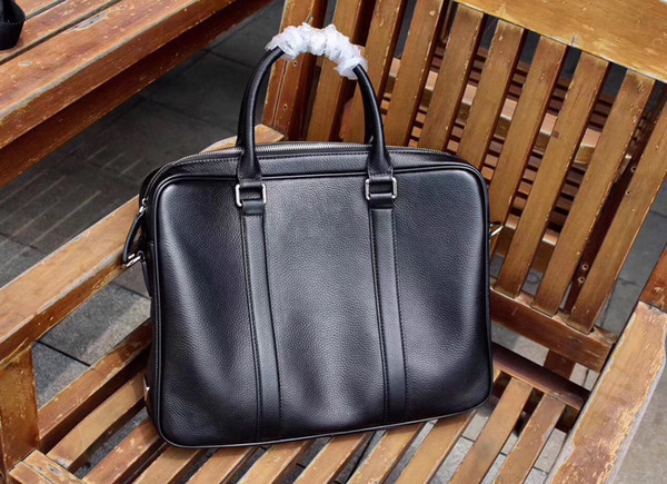 TOP quality Europe & America Genuine Leather Men's Handbag Zipper Business Men Briefcase Cow Leather Casual Men Cross Body Shoulder Bag 0276