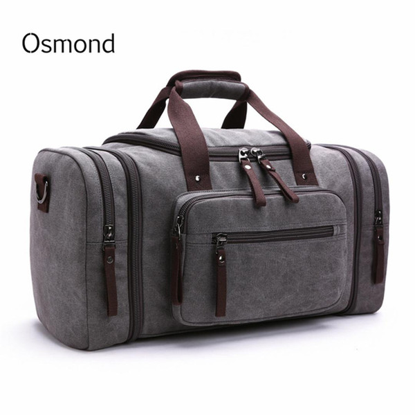 Canvas Travel Bags Weekend Shoulder Bags Large Capacity Men Hand Luggage Travel Duffle Multifunctional Overnight Duffel Bag