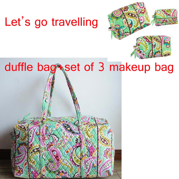 Large Duffel travel bag + sset of 3 makeup bags