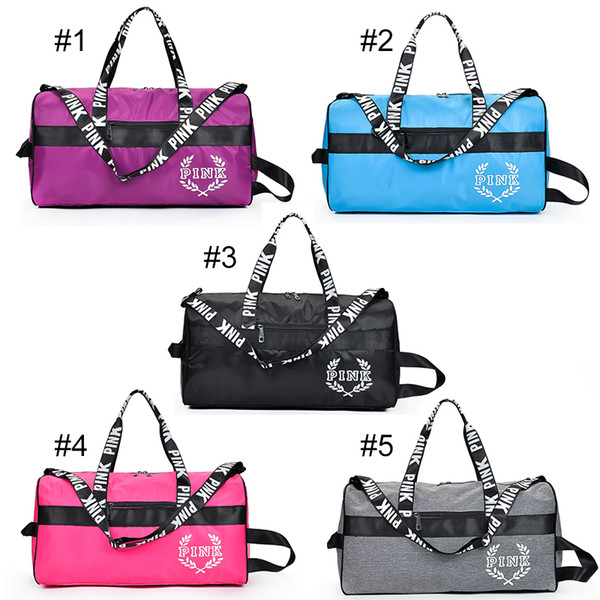 Handbag Pink Letter Duffel Bags Large Capacity Travel Duffle Striped Waterproof Beach Bag Shoulder Bag 5 colors