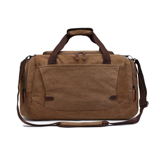 Free Shipping Canvas Vintage Travelling Duffle Weekend Bag Men Women Luggage Package With Single Shoulder Strap Zipper Packs