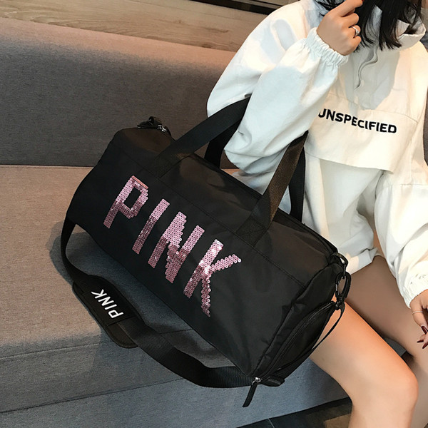 Pink Duffel Bags Handbags Sports Fitness Kit Fitness Kit Man's Portable Travel Bag One-shoulder bag for fitness Hand-he