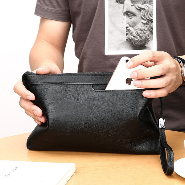 MU LANG men Purse Long Men Wallets Luxury Design PU Leather Men Wallet with Strap Business Clutch Male Fashion Men's Clutch