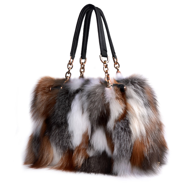 Fox Fur Handbags Fashion Women Winter Luxury Bag Genuine Leather Shoulder Bags Bolsa Feminine Messenger Bags