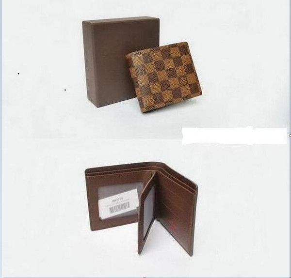 2019 Louis Vuitton Male Genuine Leather wallet Casual Short Card holder pocket Purse wallets for men free shipping 10820