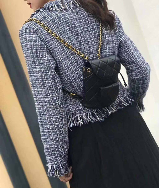 Fashion Women Lambskin Backpack travel purse Letter Diamond Lattice School bags have dust bag Chains School Bags wallet shoulder bags