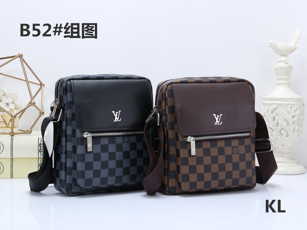 Fashion Men's briefcase single shoulders bag luxury classics messenger bag famous brand crossbody PU leather purse