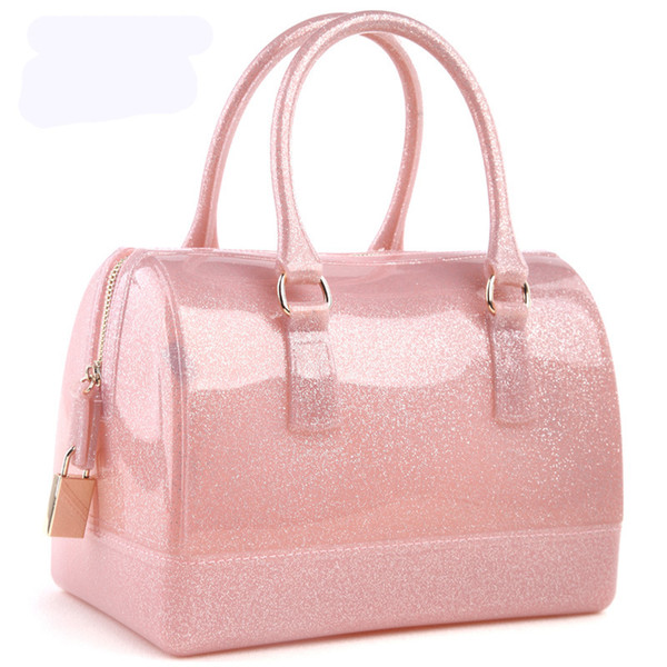 Wholesale-2016 new jelly candy pillow top handbag colorful bag