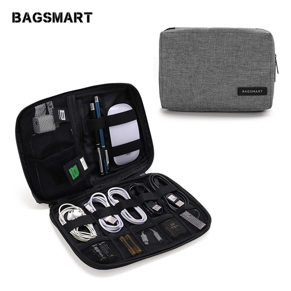 BAGSMART Waterproof Travel Wire Electronic Accessories Bag For iPhone Earphone Data Cable SD Card USB CJ191219