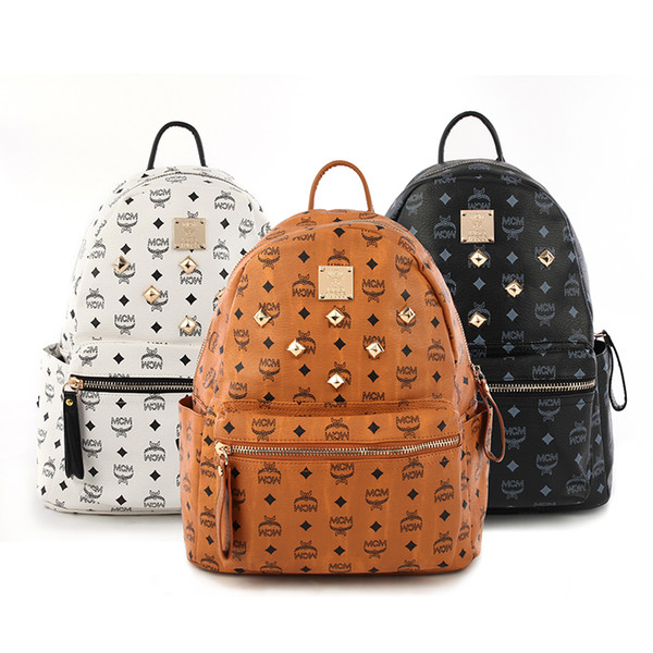 Brand Hot Summer Fashion Women School Bags Hot Punk style Men Backpack Backpack PU Leather Lady Bags