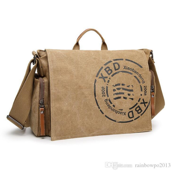 wholesale brand male bag retro wear canvas postman bag, flip type stamp leisure single shoulder oblique Bag School wind canvas computer bag