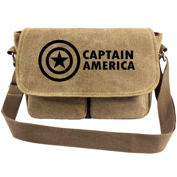 Captain america messenger bag Super hero sling case Steve Rogers satchels Sport canvas urick Single shoulder pack Outdoor haversack