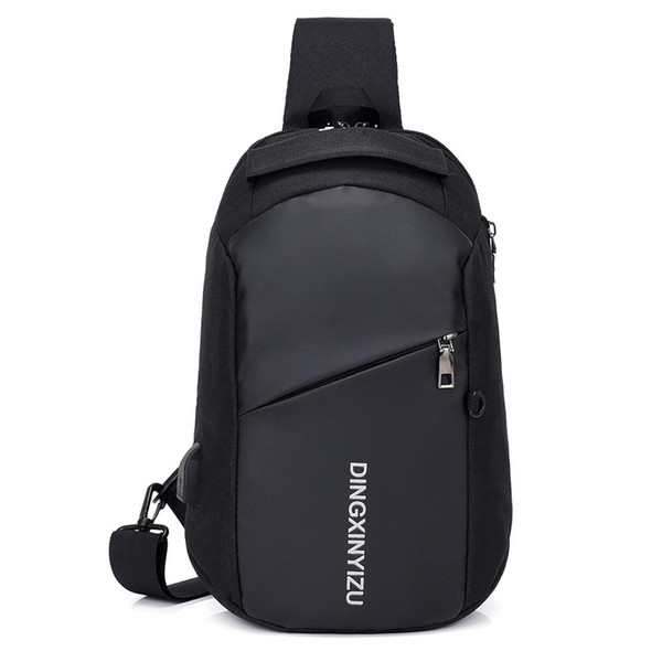 2019 Multifunction Chest Bag Crossbody Bags Men USB Charging Chest Pack Short Trip Messengers Water Repellent Shoulder Bag Male