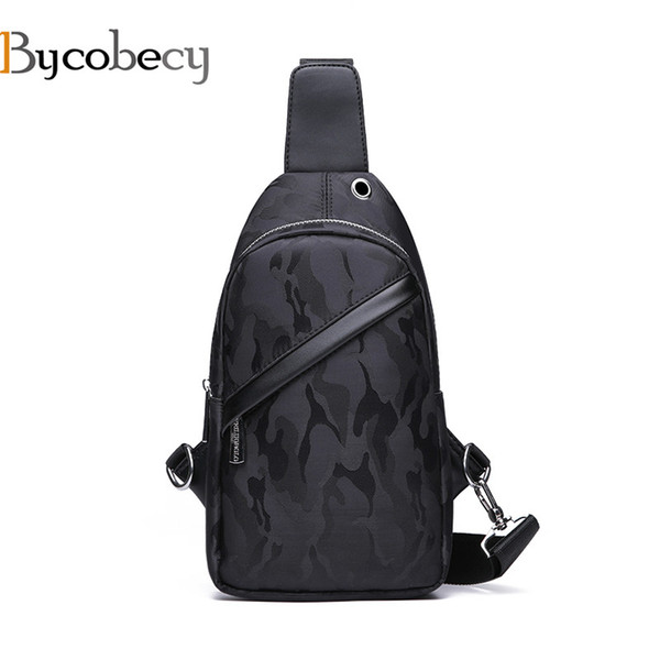 Bycobecy Fashion Chest Bag Men Black Blue Single Shoulder Bags for Men Zipper Cross Body Bags Man Anti Theft Male Messenger Bag