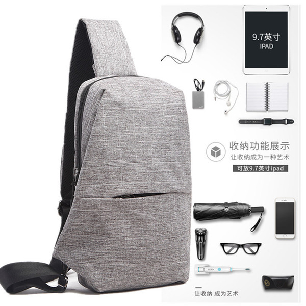 Men's Shoulder Bag Fashion Chest Bag Canvas Sports Messenger Men's 2020 Chest Soft Face Waist