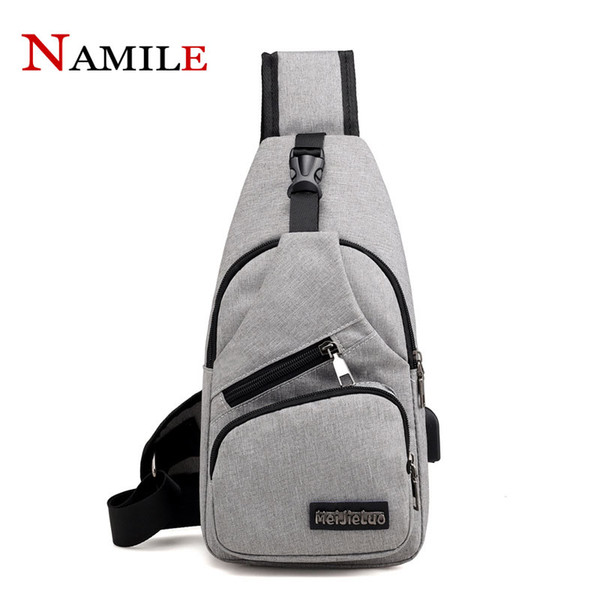 Male Shoulder Bags USB Charging Crossbody Bags Men Anti Theft Chest Bag School Summer Short Trip Messengers Bag 2019 New Arrival