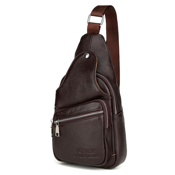 European American Chest packs Men Genuine Leather Chest Bags Male High Quality Retro Travel Cross Body Sling Bag