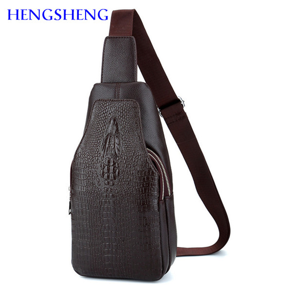 Hengsheng new brand leather men chest bag with quality pu leather men chest bags for fashion business crossbody bags