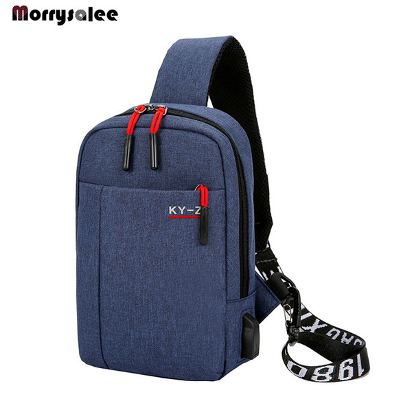 2019 Newest Hot Men Outdoor Canvas Chest Bag Crossbody Shoulder Bag Pack With USB Charging Bags