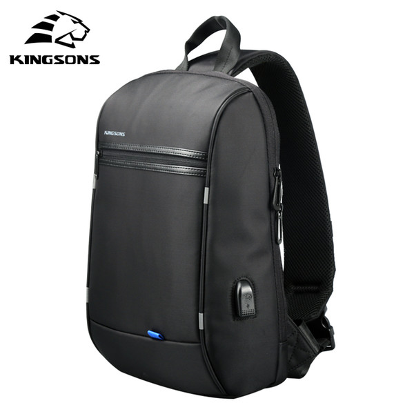 Kingsons Chest Bag for Men Black Single Shoulder Bags for Men Waterproof Nylon Crossbody Bags Male Messenger