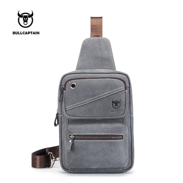 BULLCAPTAIN 2019 Brand Quality Assurance CHEST BAG MEN Clasp Genuine Leather Bag Messenger Fashion Men's Bags Genuine 106