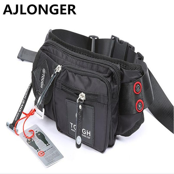 Tough man bag quality parachute material waterproof nylon male fashionable casual waist pack free shipping