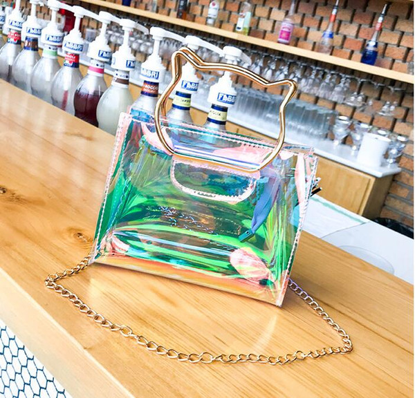 The Newest Fanny Pack Transparent Handbags Laser Outdoor Bag Letter Beach Travel Bags Waterproof Handbags Purses TC180808