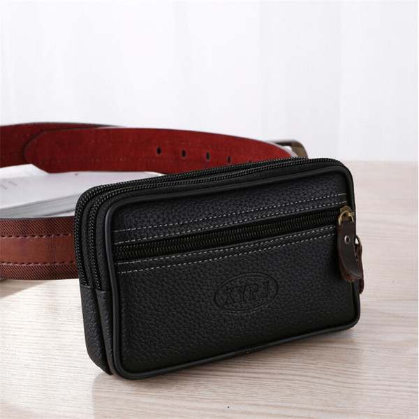 LKEEP Mobile Phone Waist Pack For Men Testificate Bag Coin Purse Strap Casual Mobile Phone Bag Waist Belt Pouch