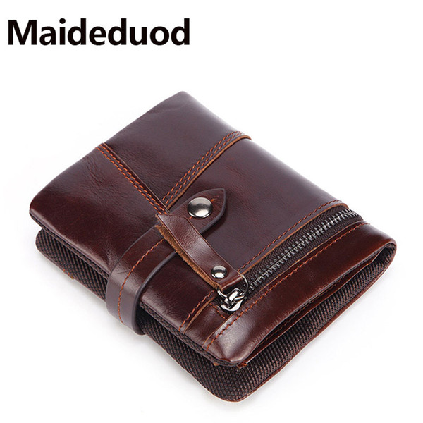 Genuine Leather Wallet Men PORTFOLIO MAN Male Small Portomonee Vallet With Coin Purse Pockets Slim Rfid Fashion Wallet