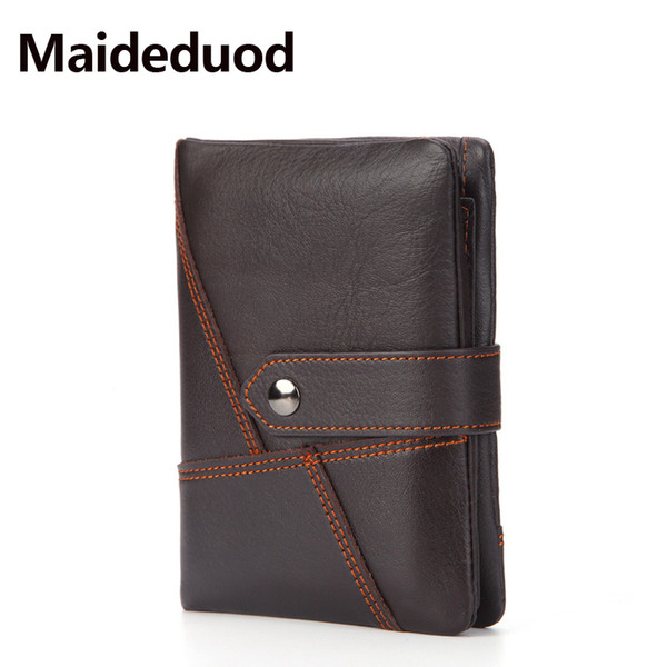 Free shipping New 100% Genuine Leather Wallet Men New Brand Purses for men Black Brown Bifold Wallet RFID Blocking Wallets