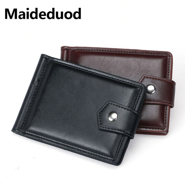 2018 New Luxury Retro High Quality Leather Bifold Coins Purse and Wallet Men Card Holder Special Design Bag Clamp Card Holder