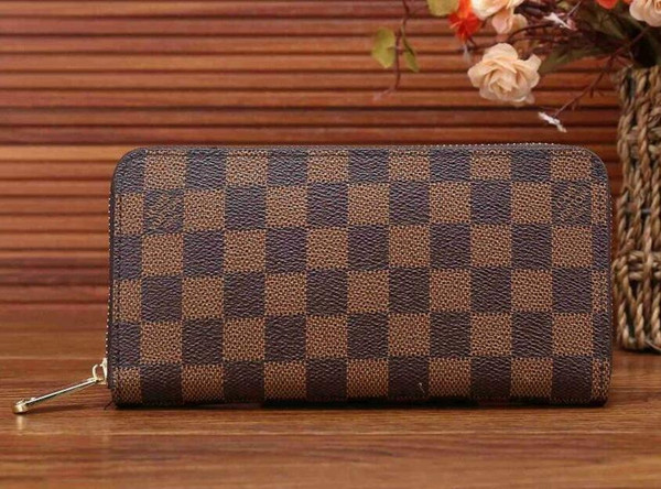 New Zippy MEN WOMEN Wallet round zipper travel case Black Purse Men PU Leather Brown Passport bag Holder Damier Ebene clutch No Box