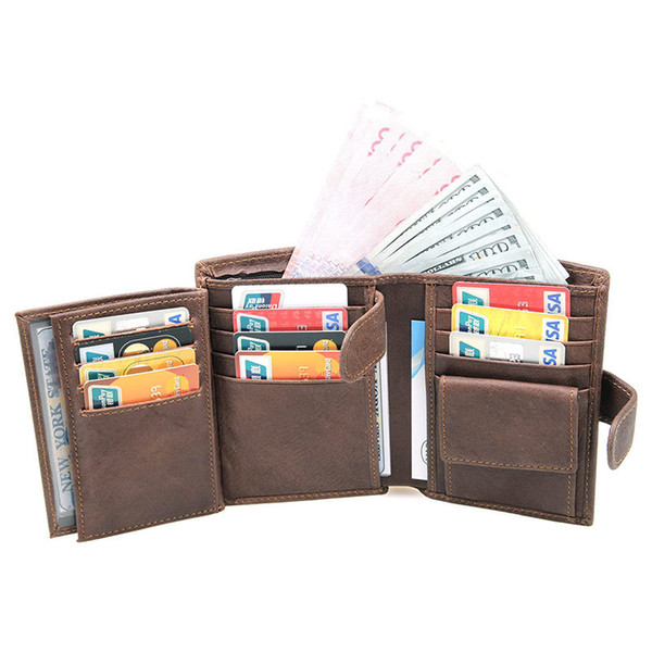 luxury wallet mens wallets mens wallet short casual cow genuine leather coin and multi credit card holders packet wallet