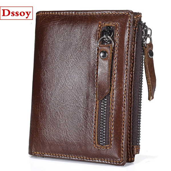 Designer Luxury Wallet Credit Card Holder Coin Purse Pouch Vintage Genuine Leather Dssoy Brand Zippy Wallets Key Porte Monnaie For Mens