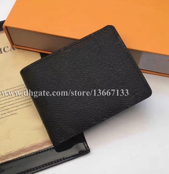 Good Price Fashion Designer Card Holder Genuine Leather Men's Short Wallet 62663 Small Folder purse 60895