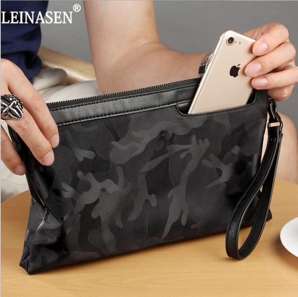 Factory wholesale men handbag simple Oxford casual envelope bag waterproof nylon pattern men wrist bag large capacity leather camouflage sto