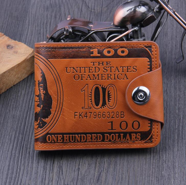 Dollar Bill Leather Bifold Card Holder Wallet Purse card holders wallets High Quality Men Money Clip KKA2503