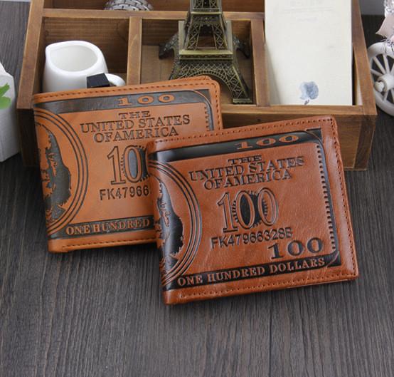 2015 fashion men dollar purse wallet mix leather designer creativity card holders wallets for men mens wallet wholesale