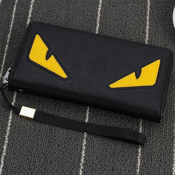 New Brand Men's Wallet Zipper Long Phone Clutch Bag Fashion High Quality Guarantee Eyes Purse Clutch Wallet Free Shipping