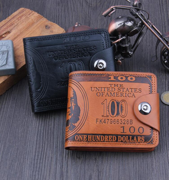 men dollar purse wallet leather designer card holders wallets Money Clip Dollar Bill Leather Card Holder Wallet Purse KKA2503