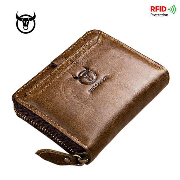 Designer Genuine Leather Wallet Men Wallets Brand High Quality Zipper Men Short Fold Wallet Pocket Purse Male Card Holder