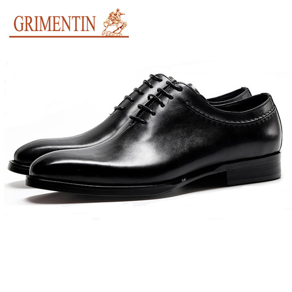 GRIMENTIN Brand Fashion Men Oxfords Shoes 2020 Newest Hot Sale Wedding Shoes Genuine Leather Lace Up Formal dress Shoes male size 6.5-10