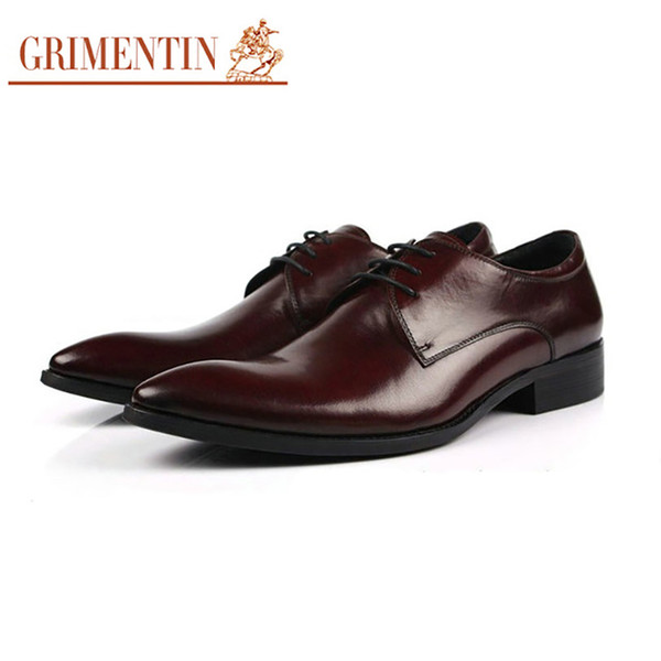 GRIMENTIN Italian Fashion men business leather shoes 2020 new hot sale black brown shoes man wedding office oxfords