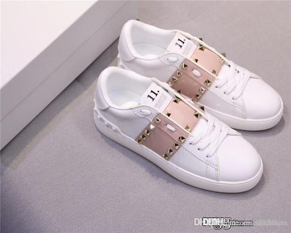 2018 19VALENTINO women White leather Garavanis Va shoes sneakers Trainers Sneakers Shoes With Box