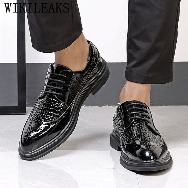 italian men shoes oxford shoes for men zapatos hombre mens dress patent leather formal wedding sapato masculin