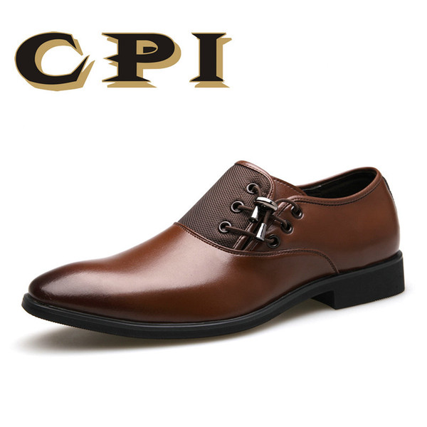 CPI Brand 2018 New Men's Dress Shoes Size 38-48 Black Classic Point Toe Oxfords For Men Fashion Mens Business Party Shoes ZY-07