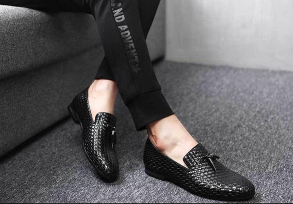 office loafers men shoes formal mens dress shoes leather crocodile italian brand luxury designer shoes weaving mens oxfords wedding