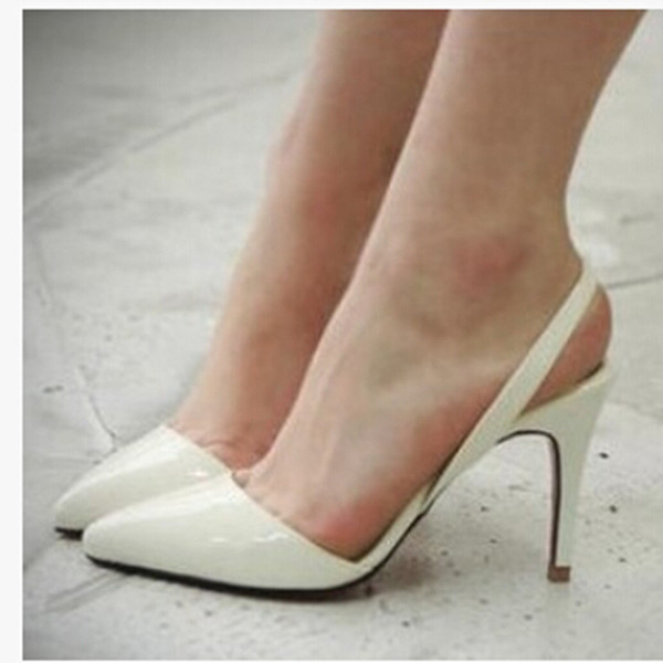 Wholesale-Sexy Point Toe Patent Leahter High Heels Pumps Shoes 2016 Newest Woman's Red Sandals Heels Shoes Wedding Shoes 9cm 35-41 Size